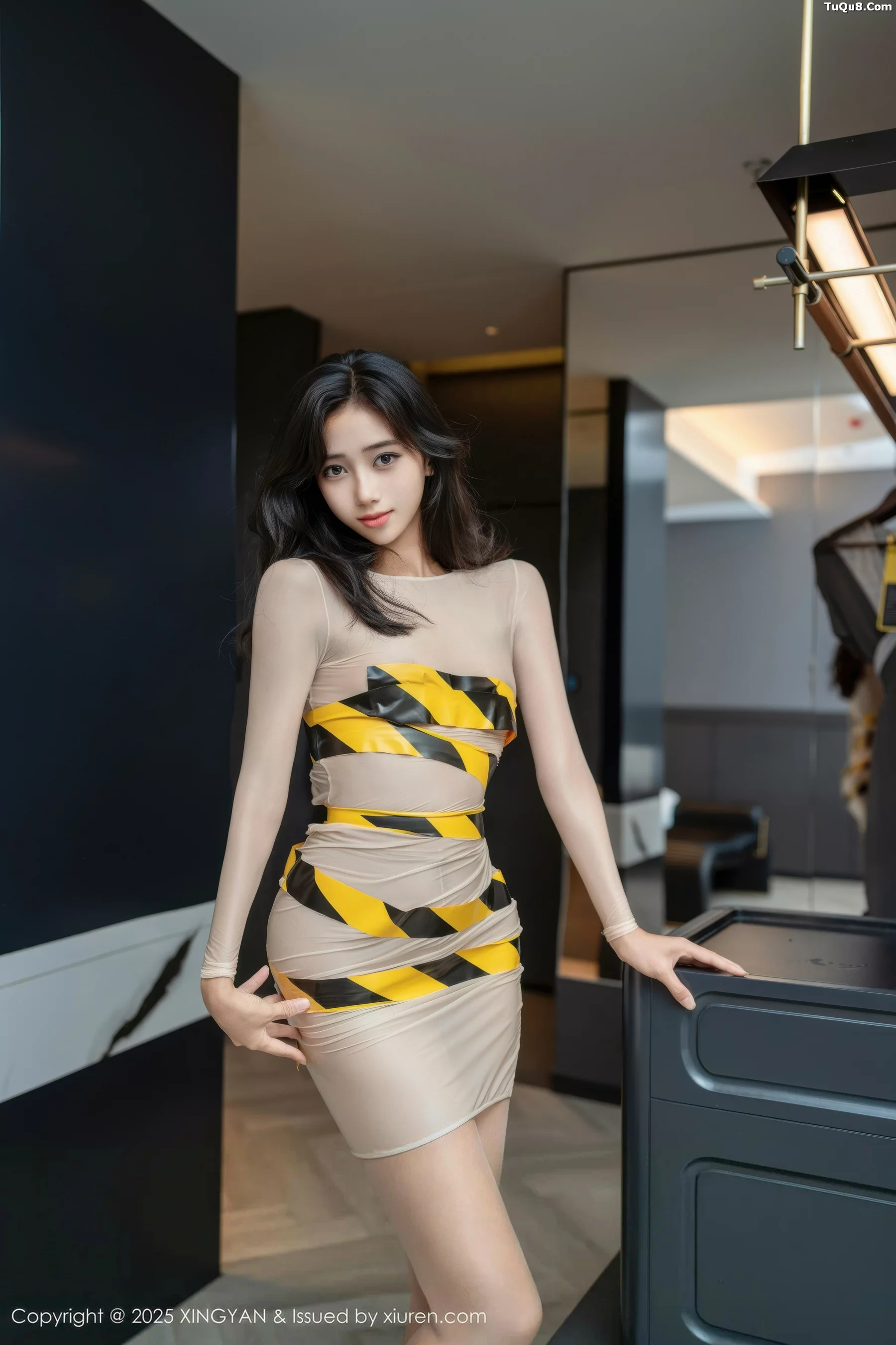 [XINGYAN星颜社]VOL.421_模特时安安性感肉色连衣短裙配超薄肉丝秀柔美身姿诱惑写真71P