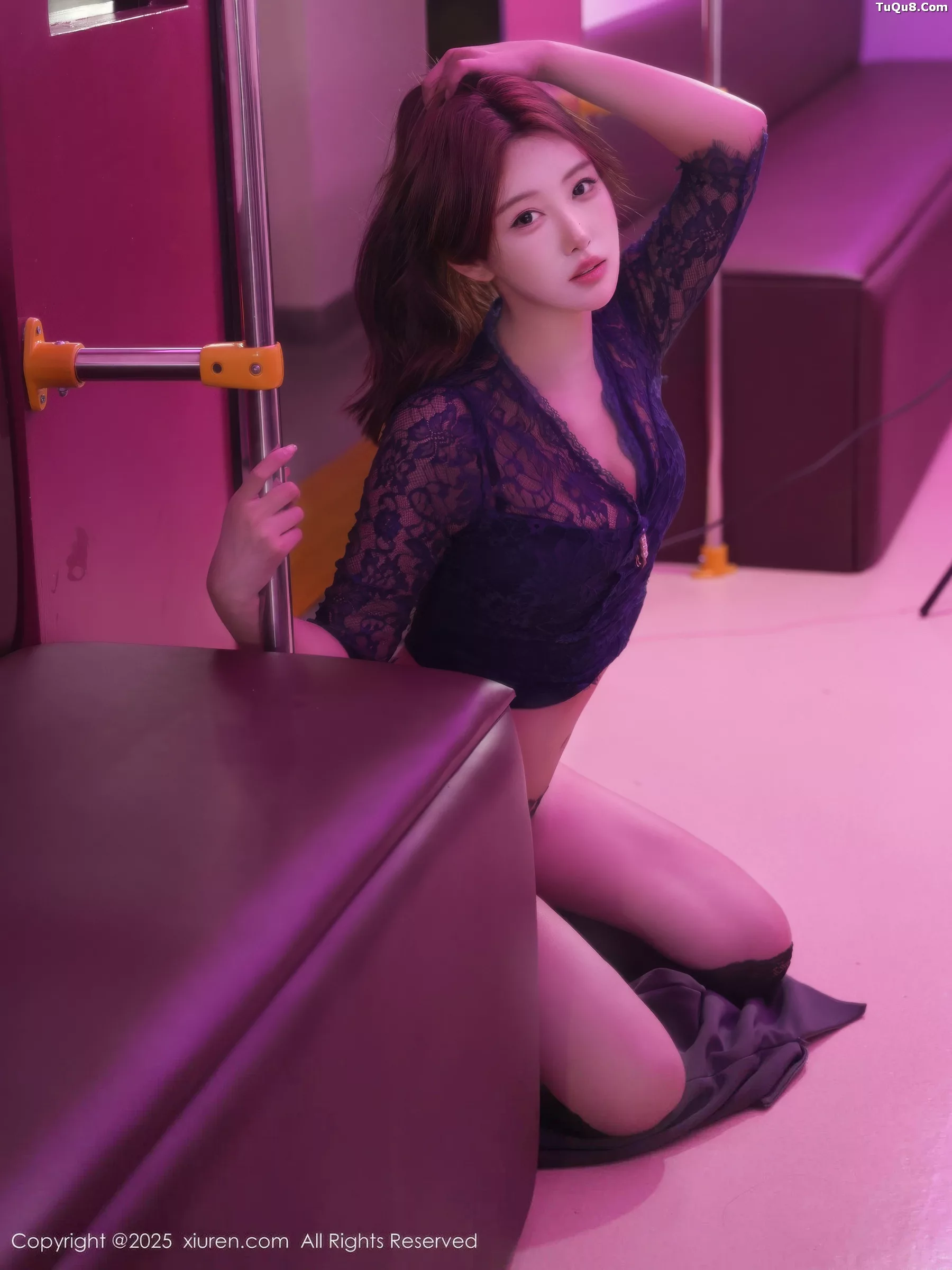 [[XiuRen秀人网]秀人网]No.10910_模特金允希Yuki性感蓝色蕾丝上衣露黑色内衣秀丰腴身材诱惑写真78P