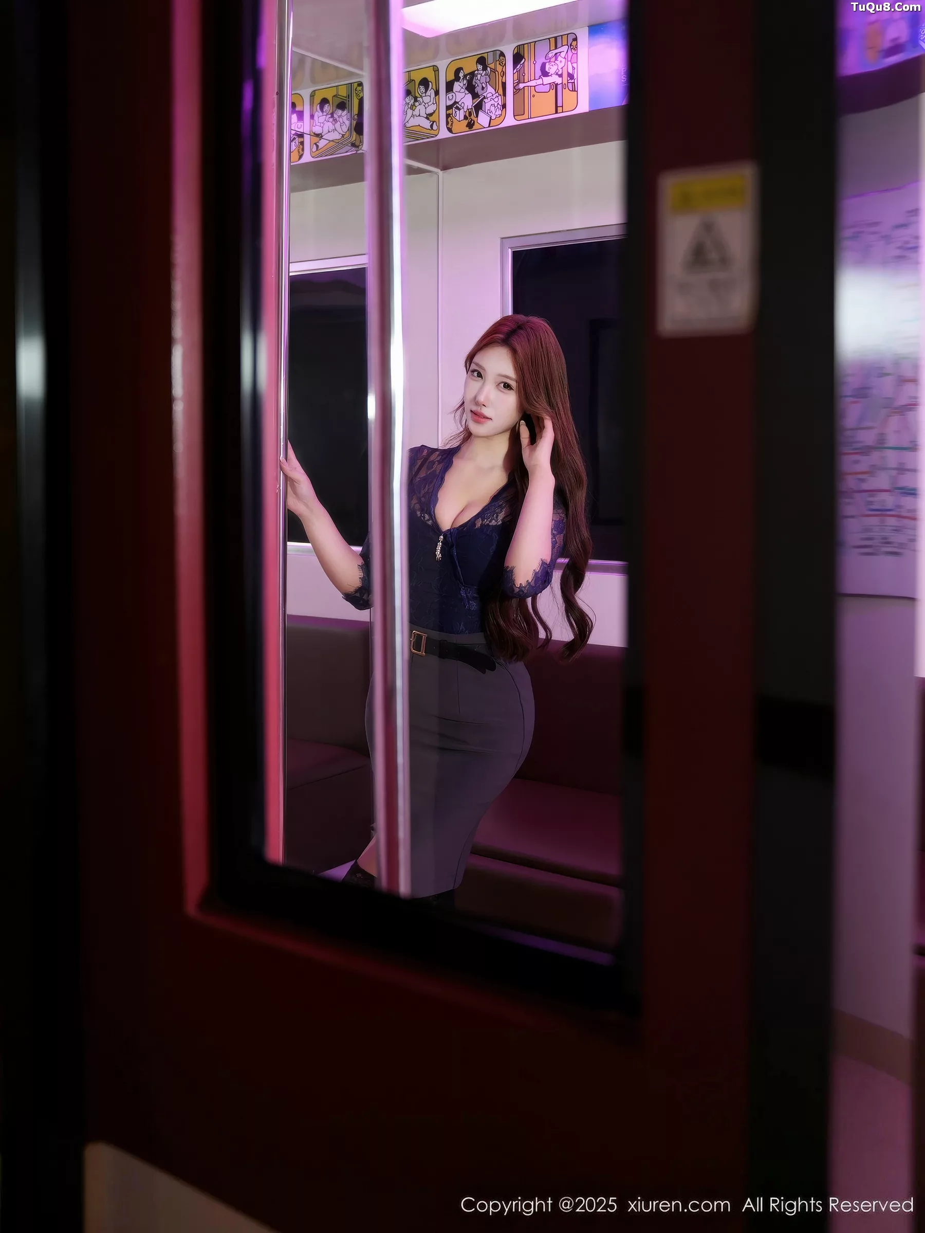 [[XiuRen秀人网]秀人网]No.10910_模特金允希Yuki性感蓝色蕾丝上衣露黑色内衣秀丰腴身材诱惑写真78P